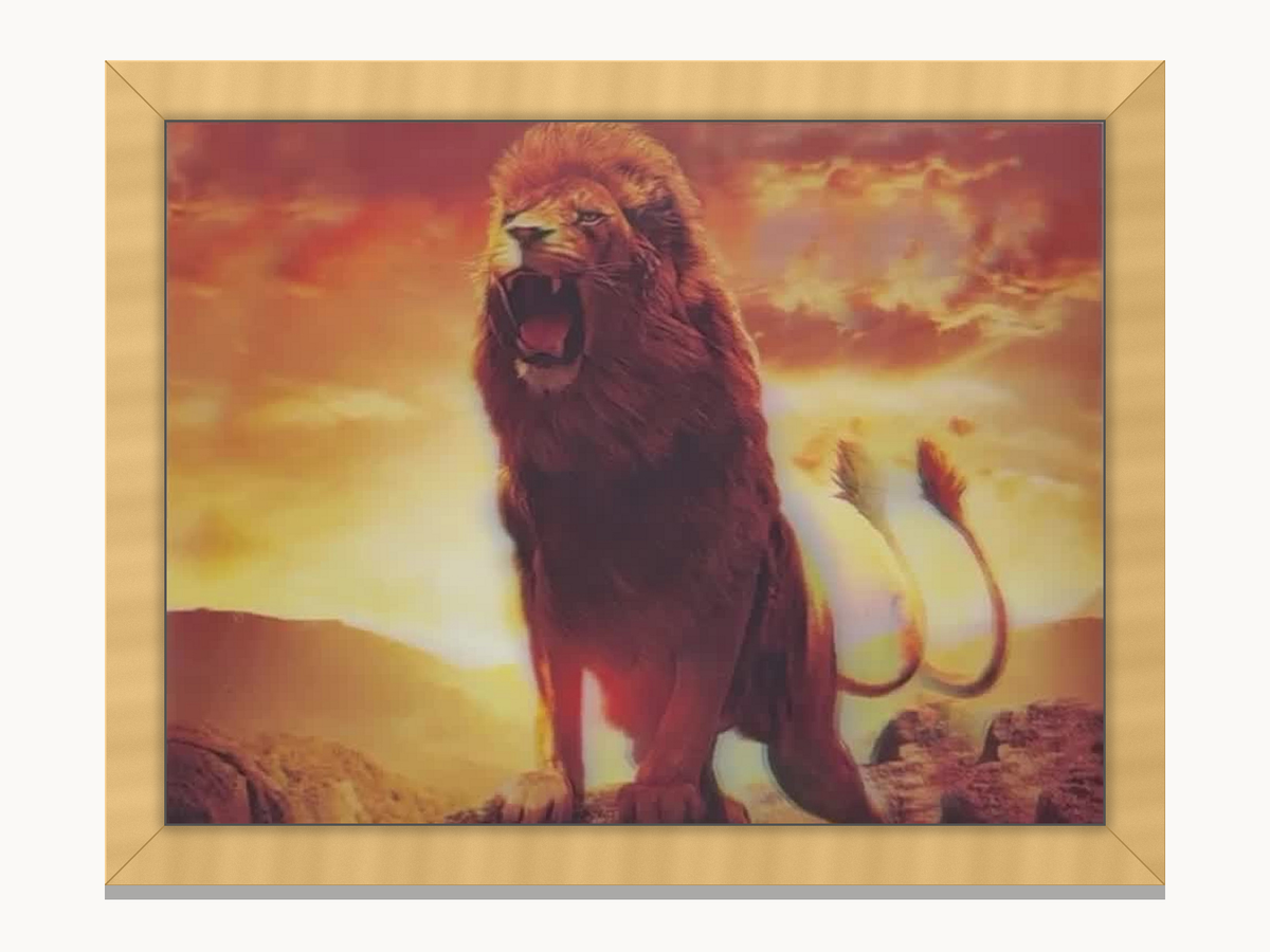Roaring Lion at Sunset – 3D Lenticular Art
