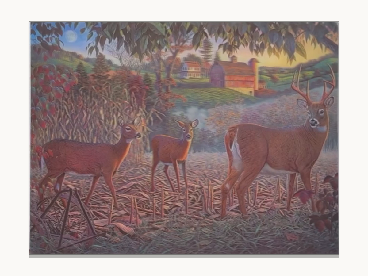 Whitetail Deer at the Farm – 3D Lenticular Art
