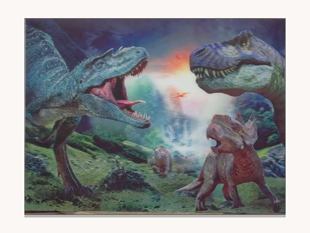 Prehistoric Dinosaur Showdown – 3D Lenticular Art