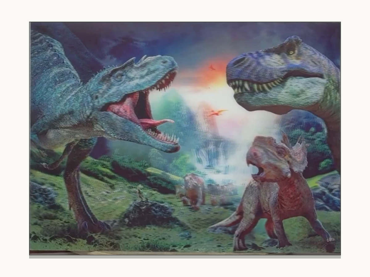 Prehistoric Dinosaur Showdown – 3D Lenticular Art