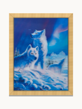 White Wolves Under Northern Lights – 3D Lenticular Art