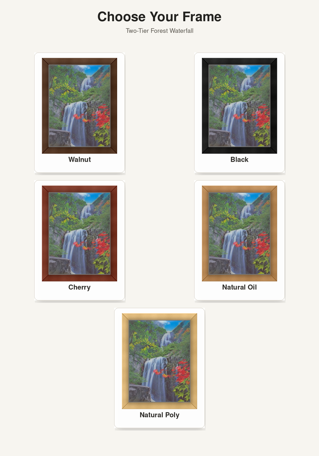 Two-Tier Forest Waterfall – 3D Lenticular Art