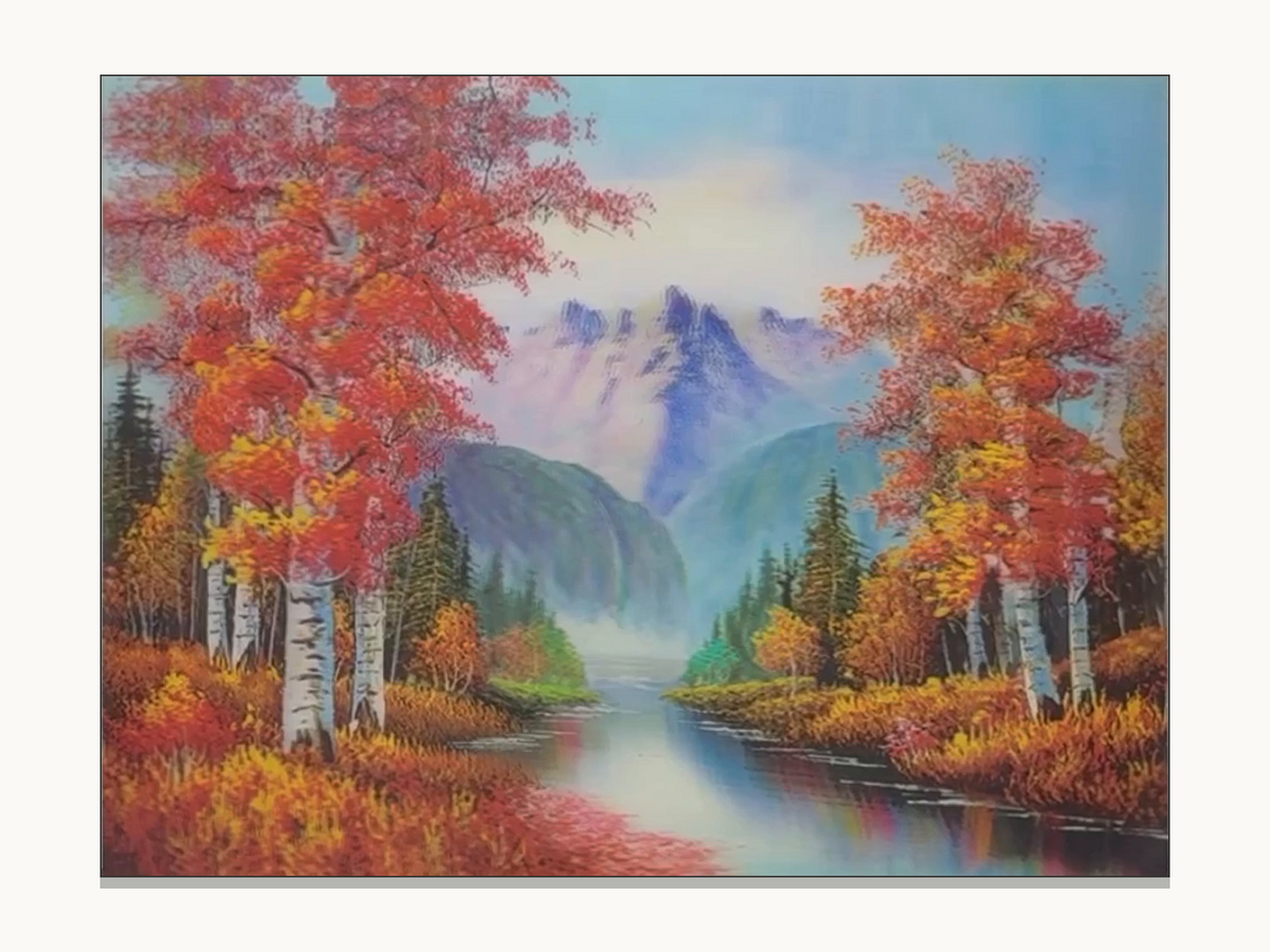 Autumn Mountain Lake – 3D Lenticular Art