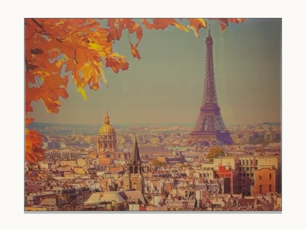 Paris Eiffel Tower in Autumn – 3D Lenticular Art