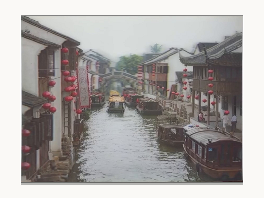 Chinese Water Town Canal – 3D Lenticular Art