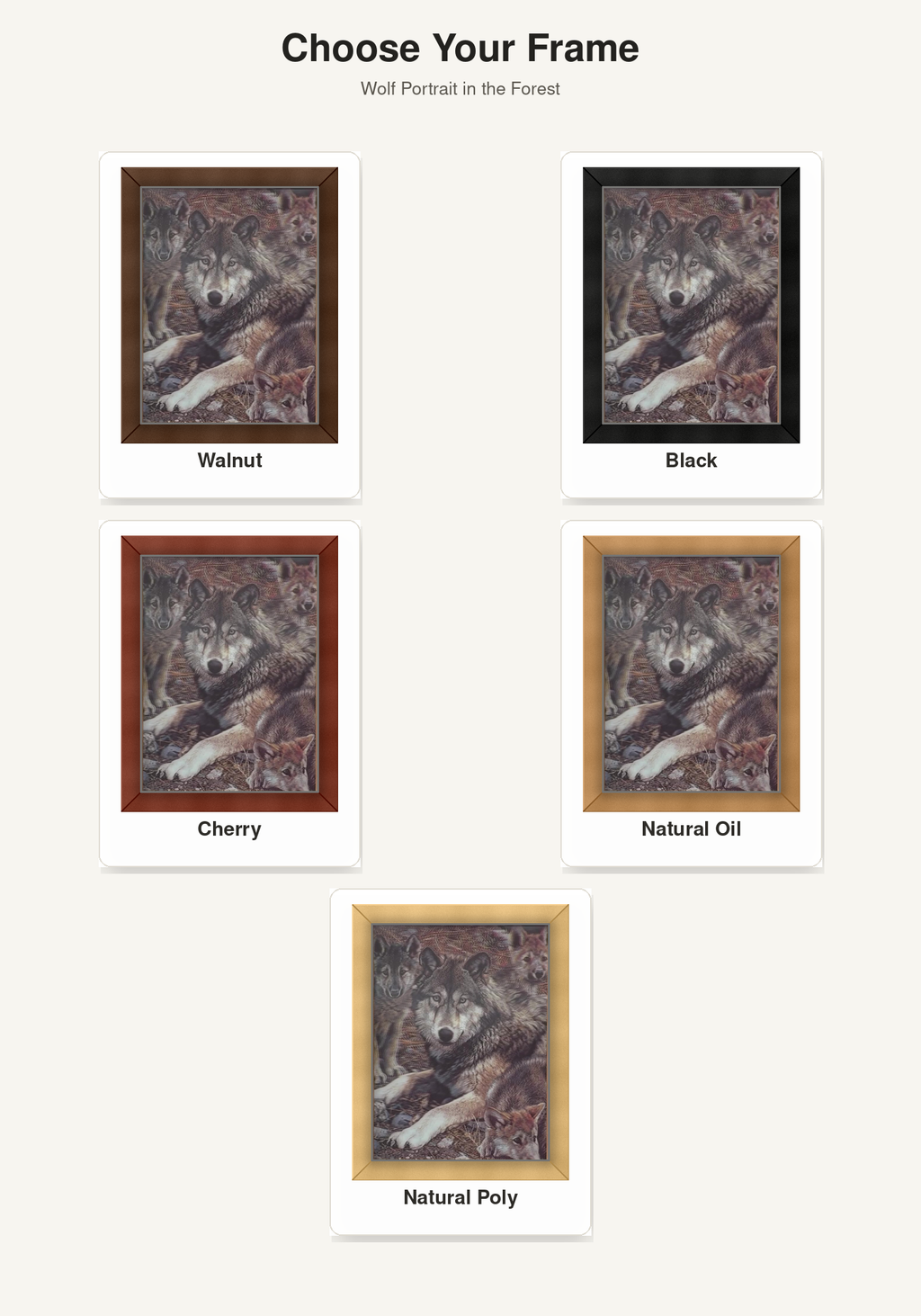 Wolf Portrait in the Forest – 3D Lenticular Art