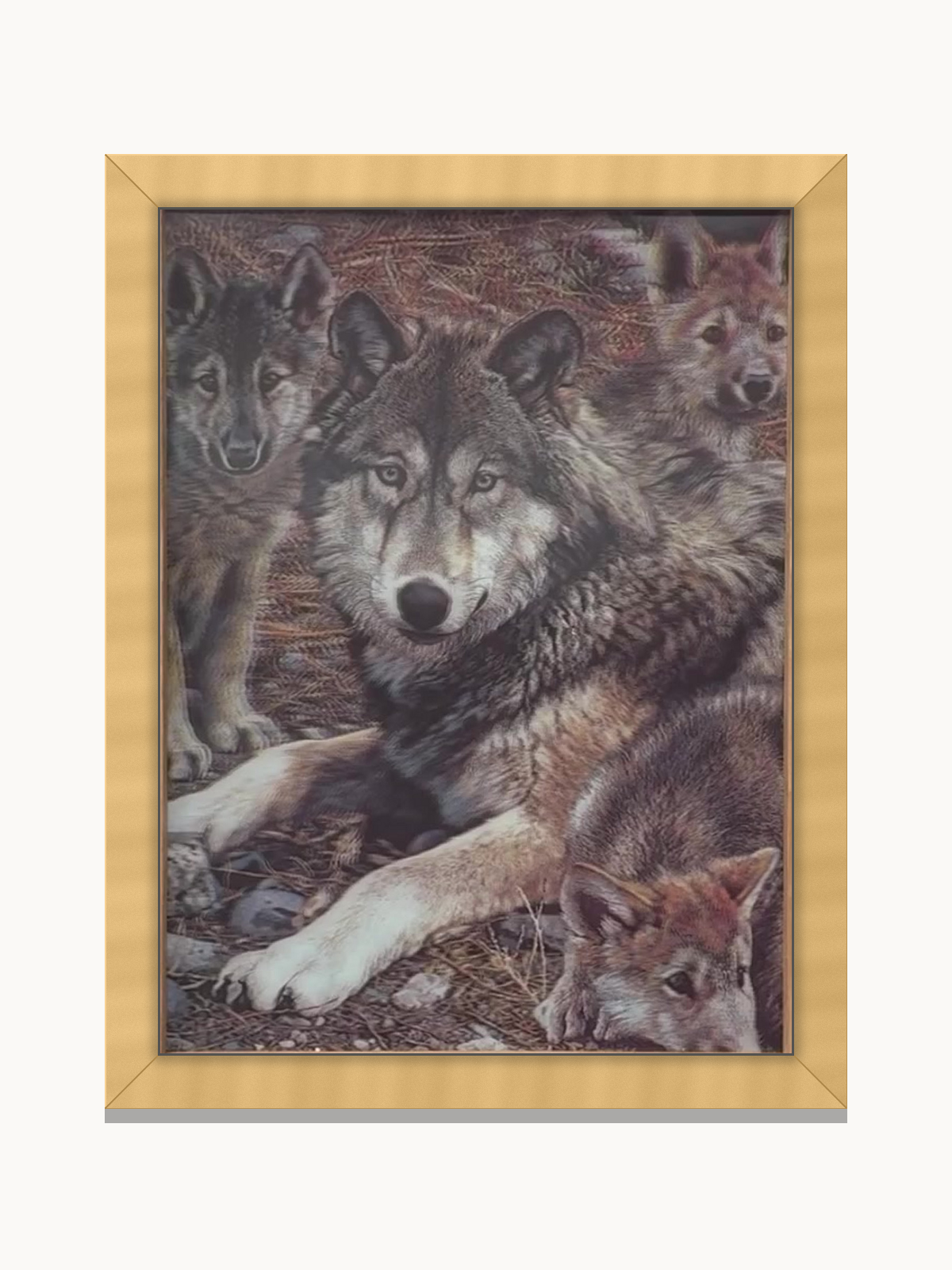 Wolf Portrait in the Forest – 3D Lenticular Art