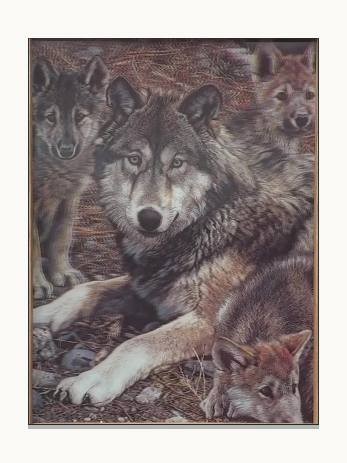 Wolf Portrait in the Forest – 3D Lenticular Art