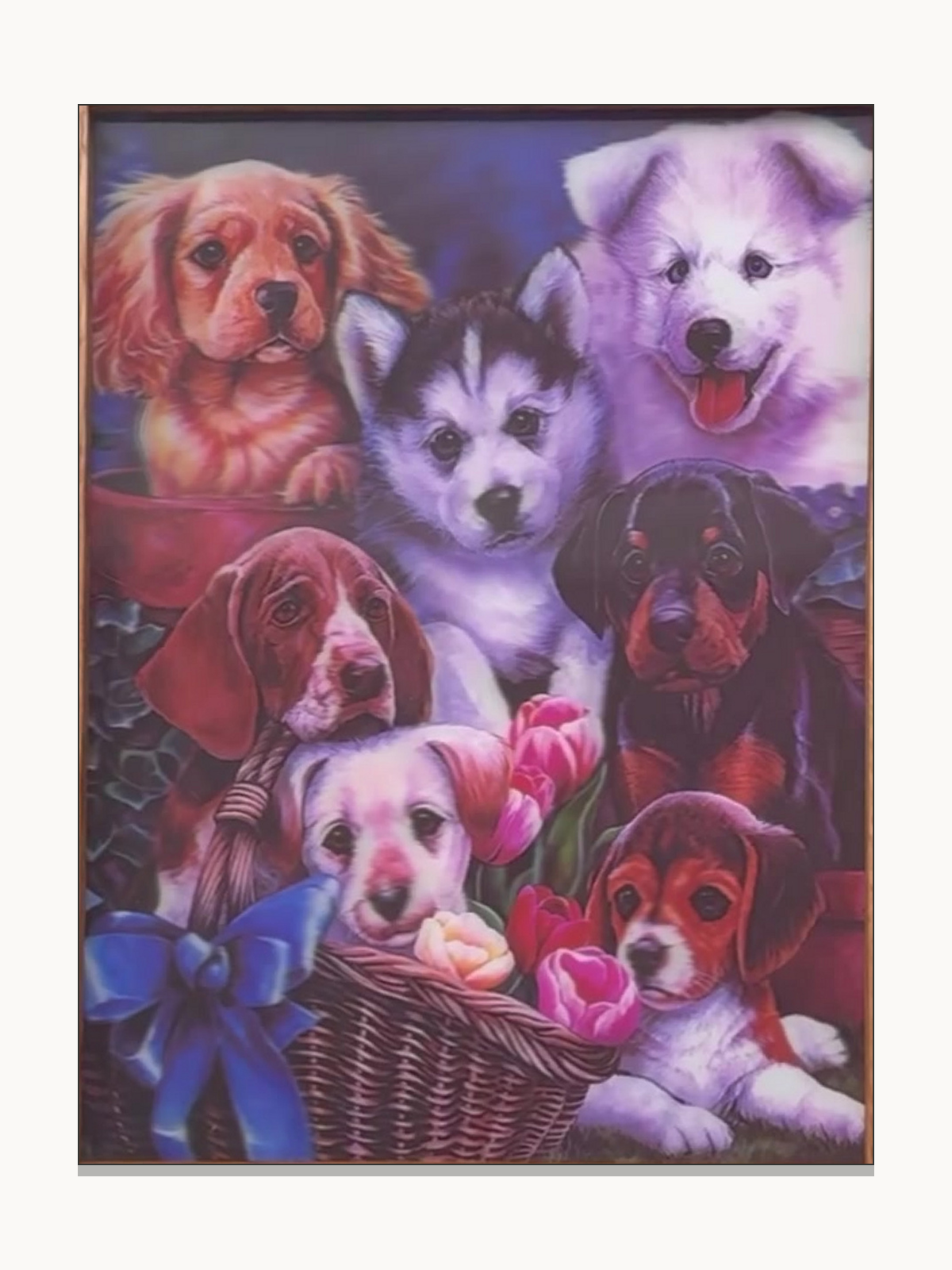 Basket of Puppies – 3D Lenticular Art