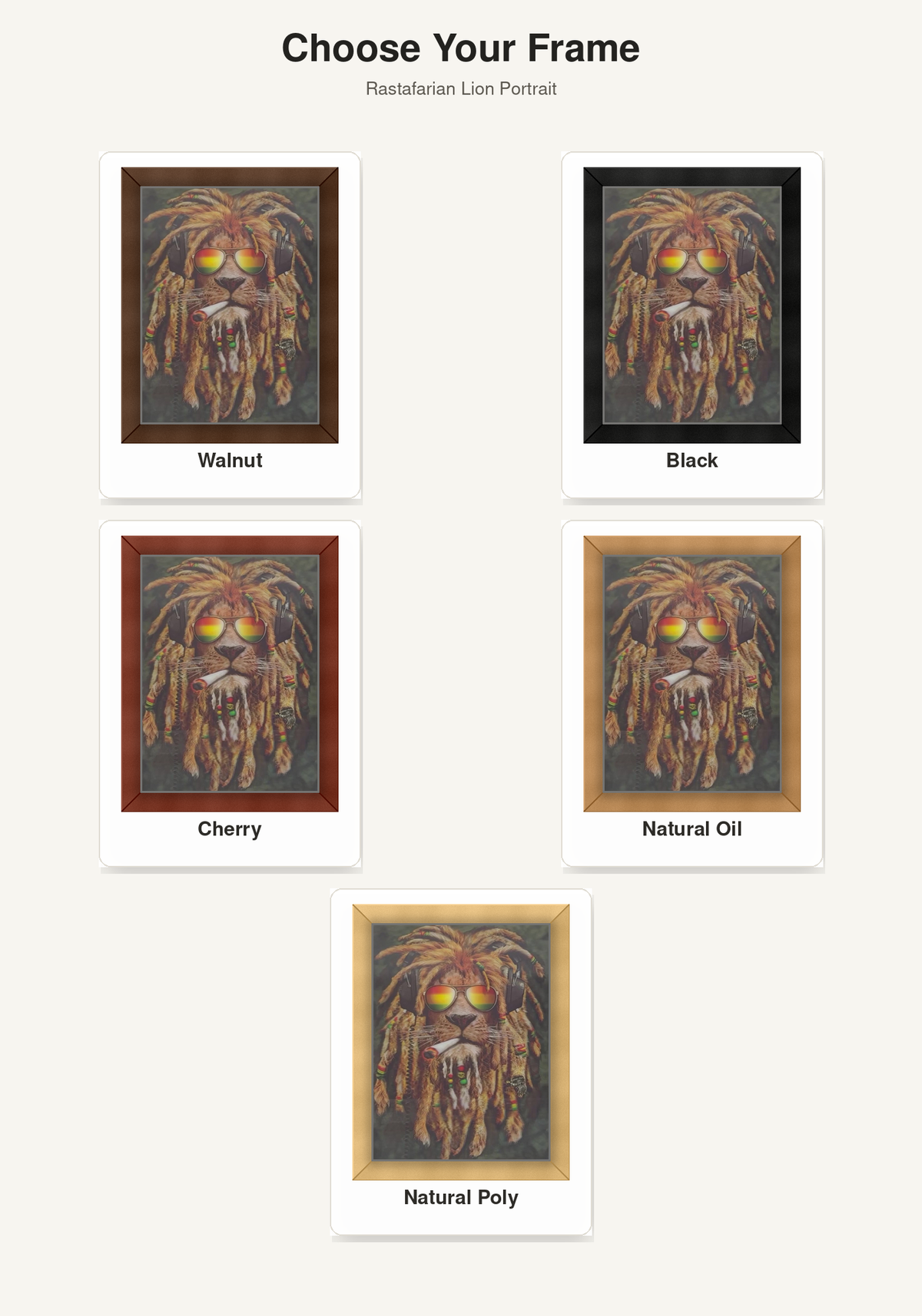 Rastafarian Lion Portrait – 3D Lenticular Art