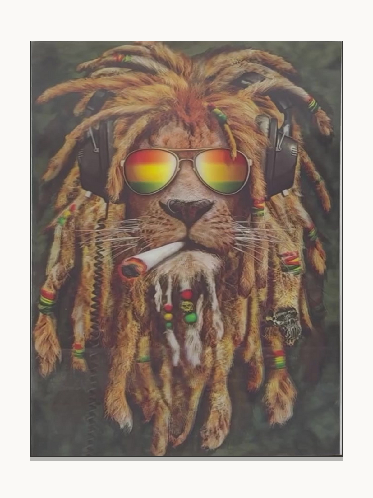 Rastafarian Lion Portrait – 3D Lenticular Art