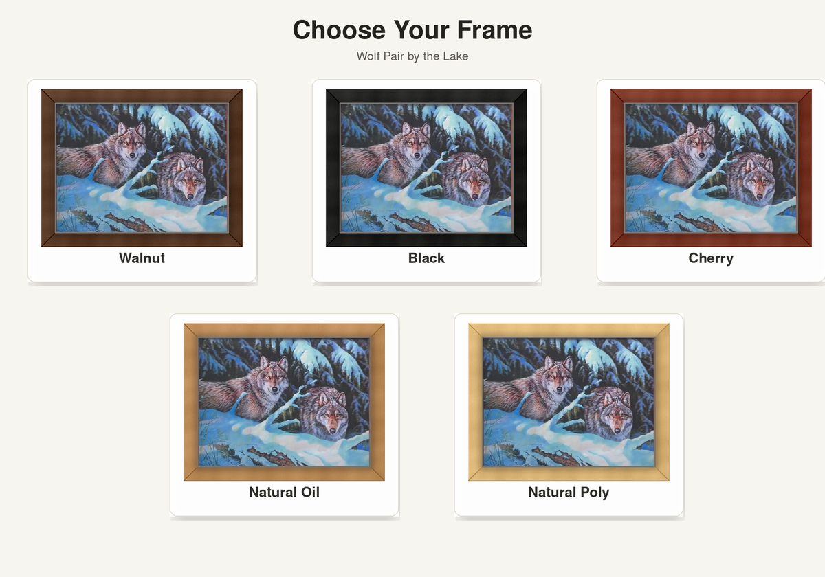 Wolf Pair by the Lake – 3D Lenticular Art