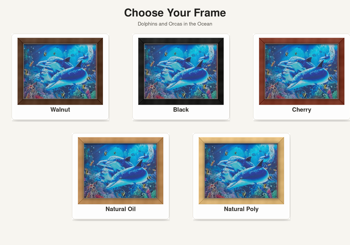 Orcas in the Ocean – 3D Lenticular Art