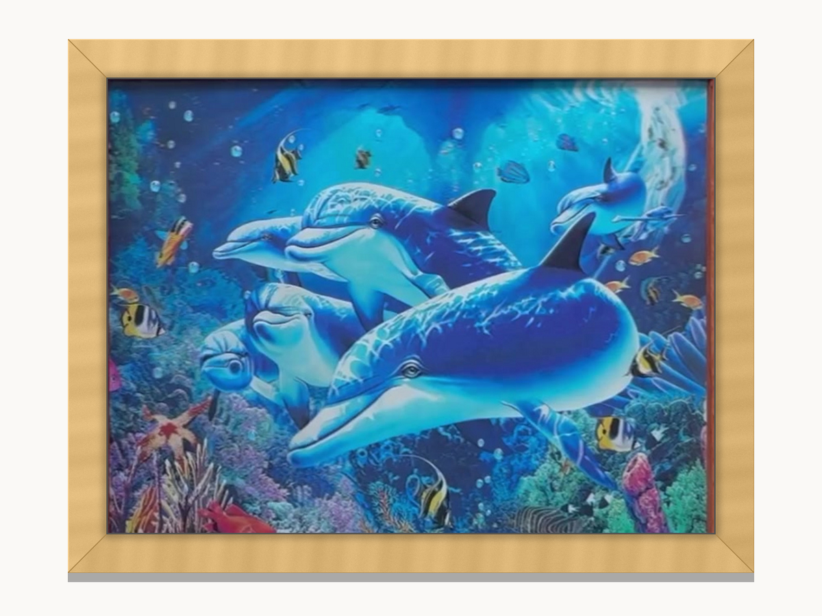 Orcas in the Ocean – 3D Lenticular Art