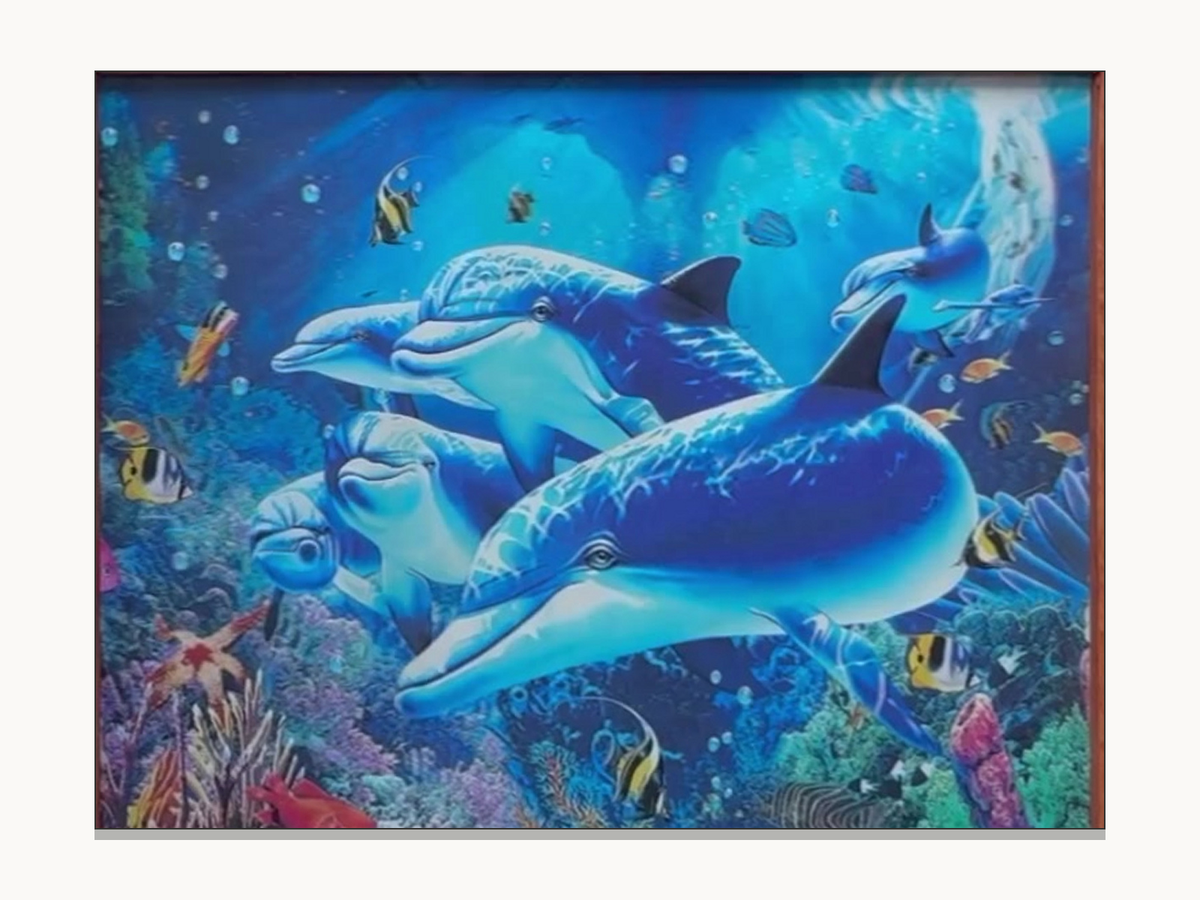 Orcas in the Ocean – 3D Lenticular Art
