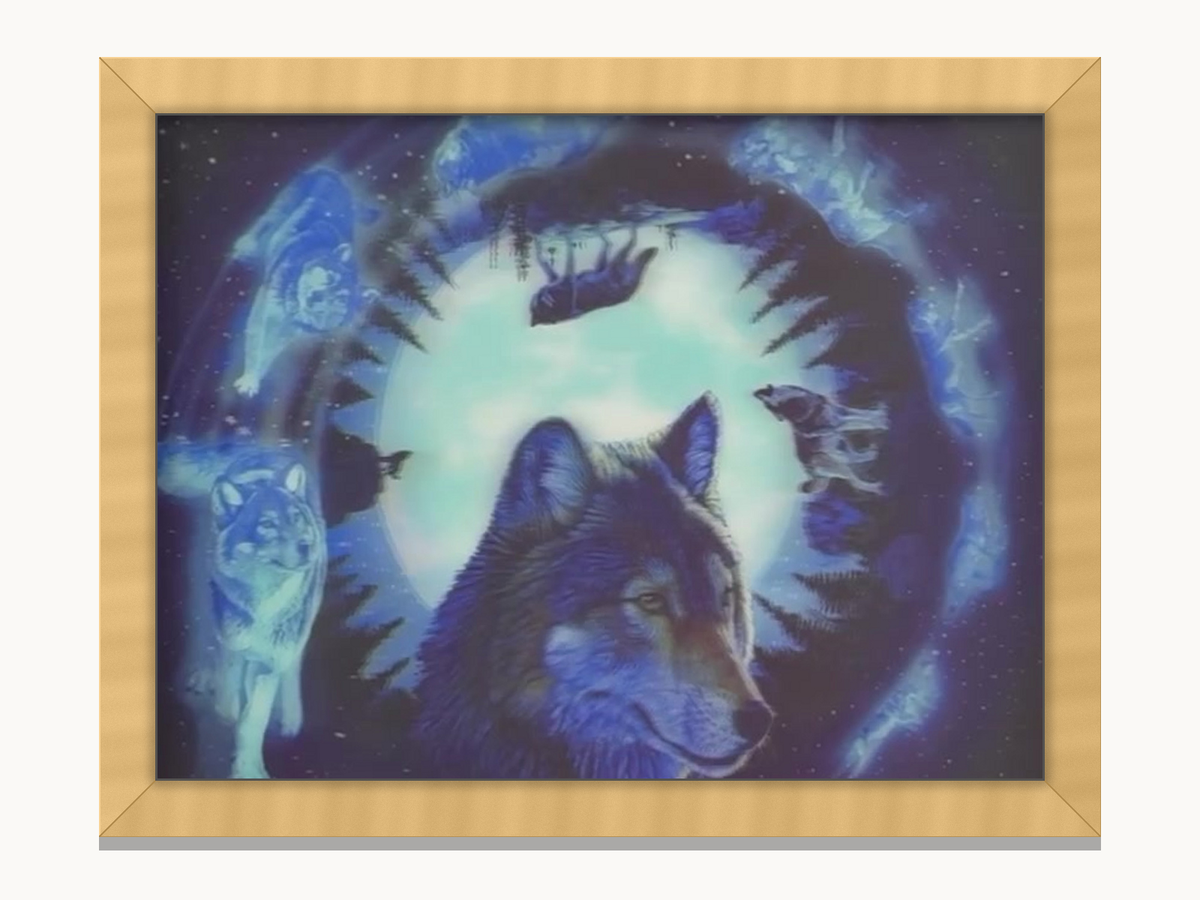 Wolf Beneath the Moon – 3D Lenticular Art