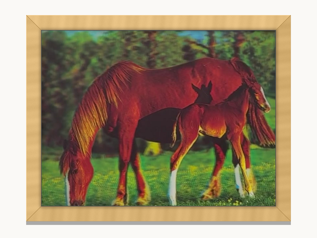 Red Horses in the Forest – 3D Lenticular Art