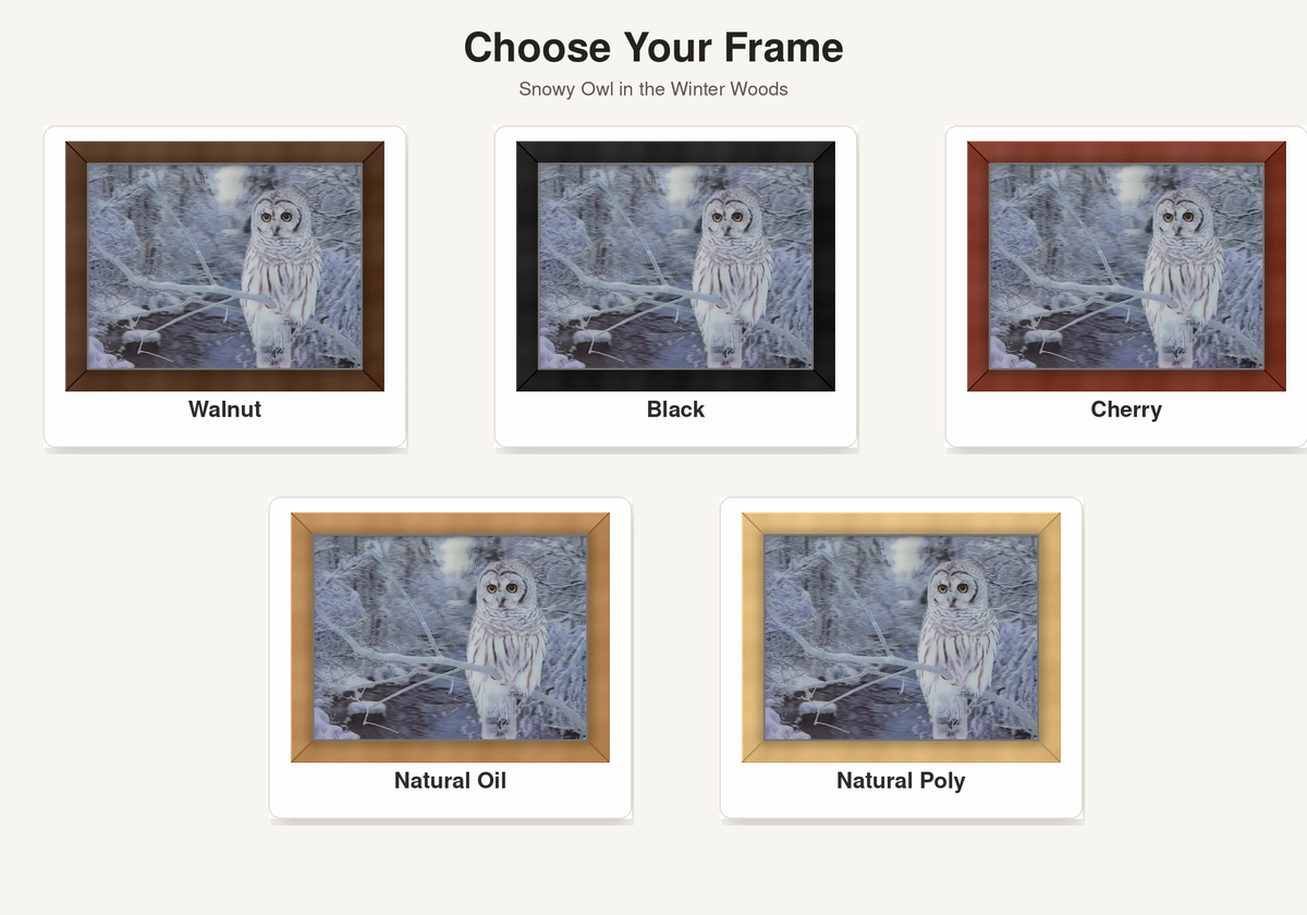 Snowy Owl in the Winter Woods – 3D Lenticular Art