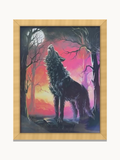 Wolf Howling at the Moon – 3D Lenticular Art