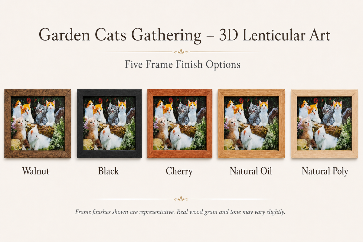 Garden Cats Gathering – 3D Lenticular Art