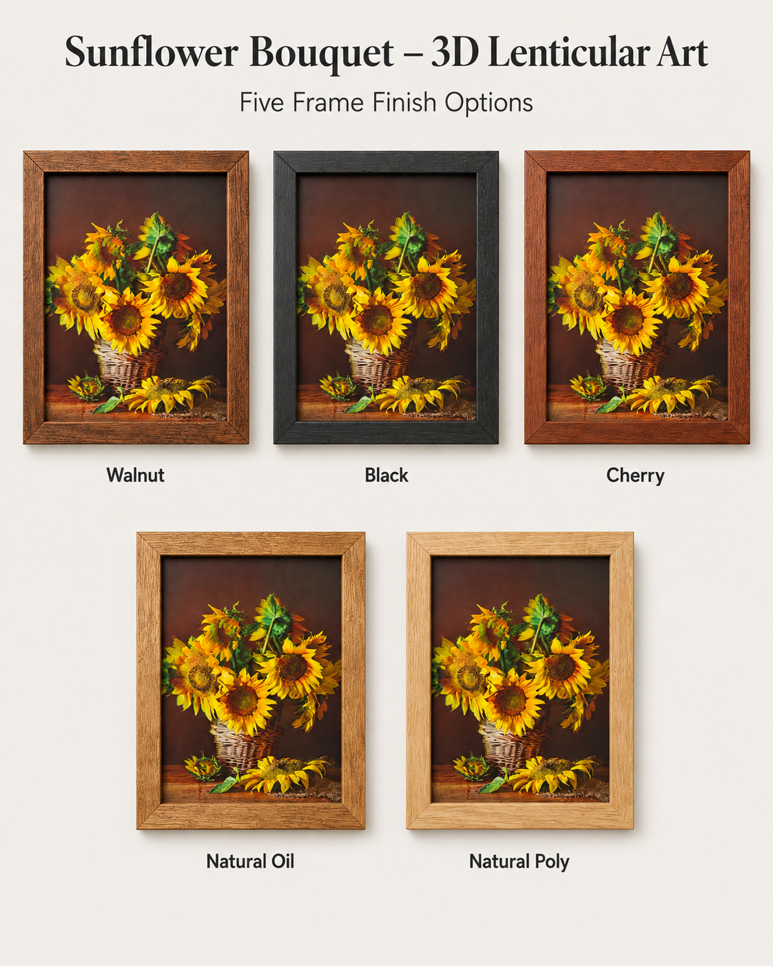 Sunflower Bouquet – 3D Lenticular Art