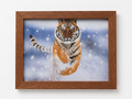 Tiger Emerging from the Snow – 3D Lenticular Art