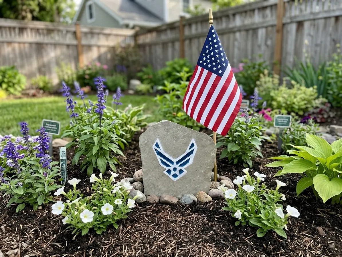 U.S. Air Force emblem stone handcrafted engraved stone