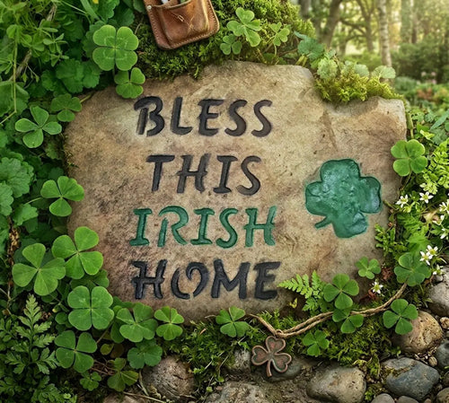 Bless This Irish Home stone handcrafted engraved stone