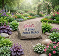 Dad, a Son's First Hero stone handcrafted engraved stone