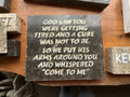 God Saw You dark granite memorial handcrafted engraved stone