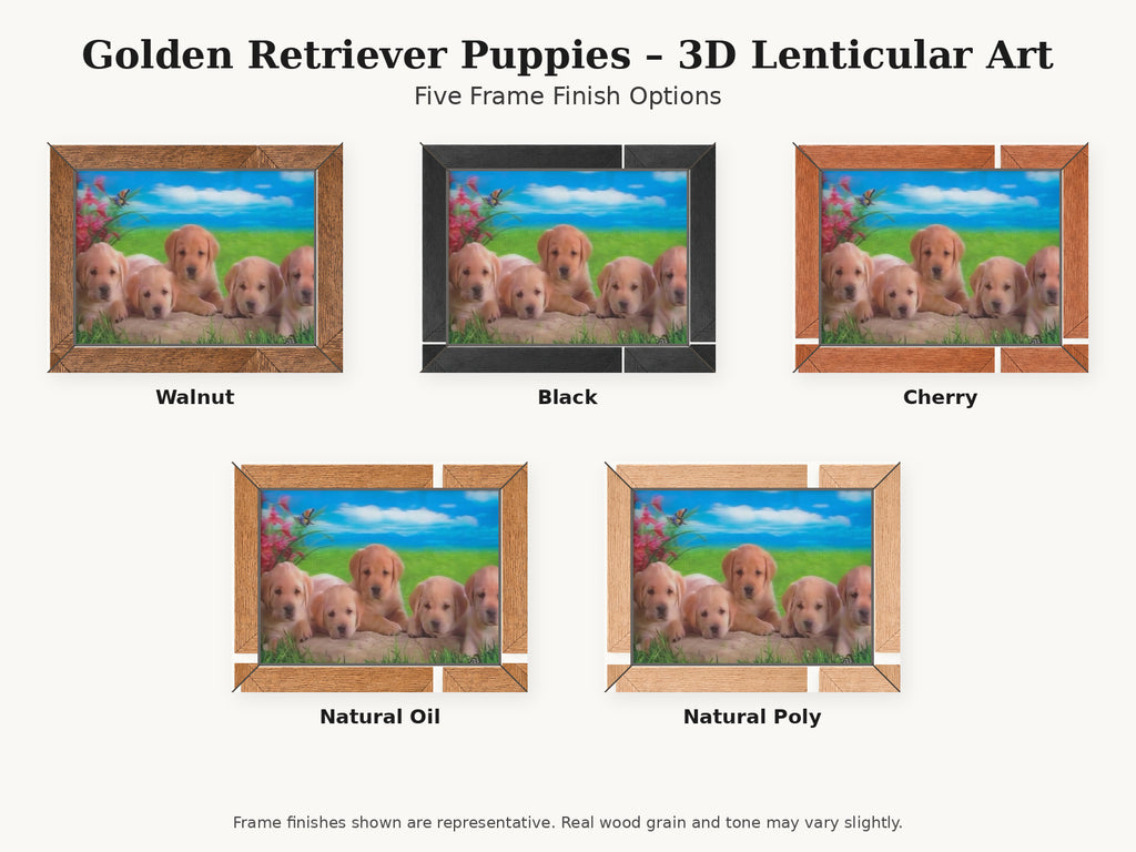 Golden Retriever Puppies – 3D Lenticular Art