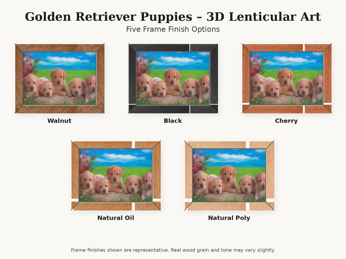 Golden Retriever Puppies – 3D Lenticular Art