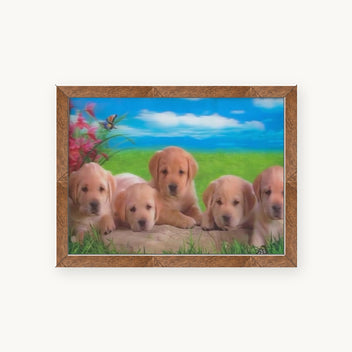Golden Retriever Puppies 3D lenticular artwork preview