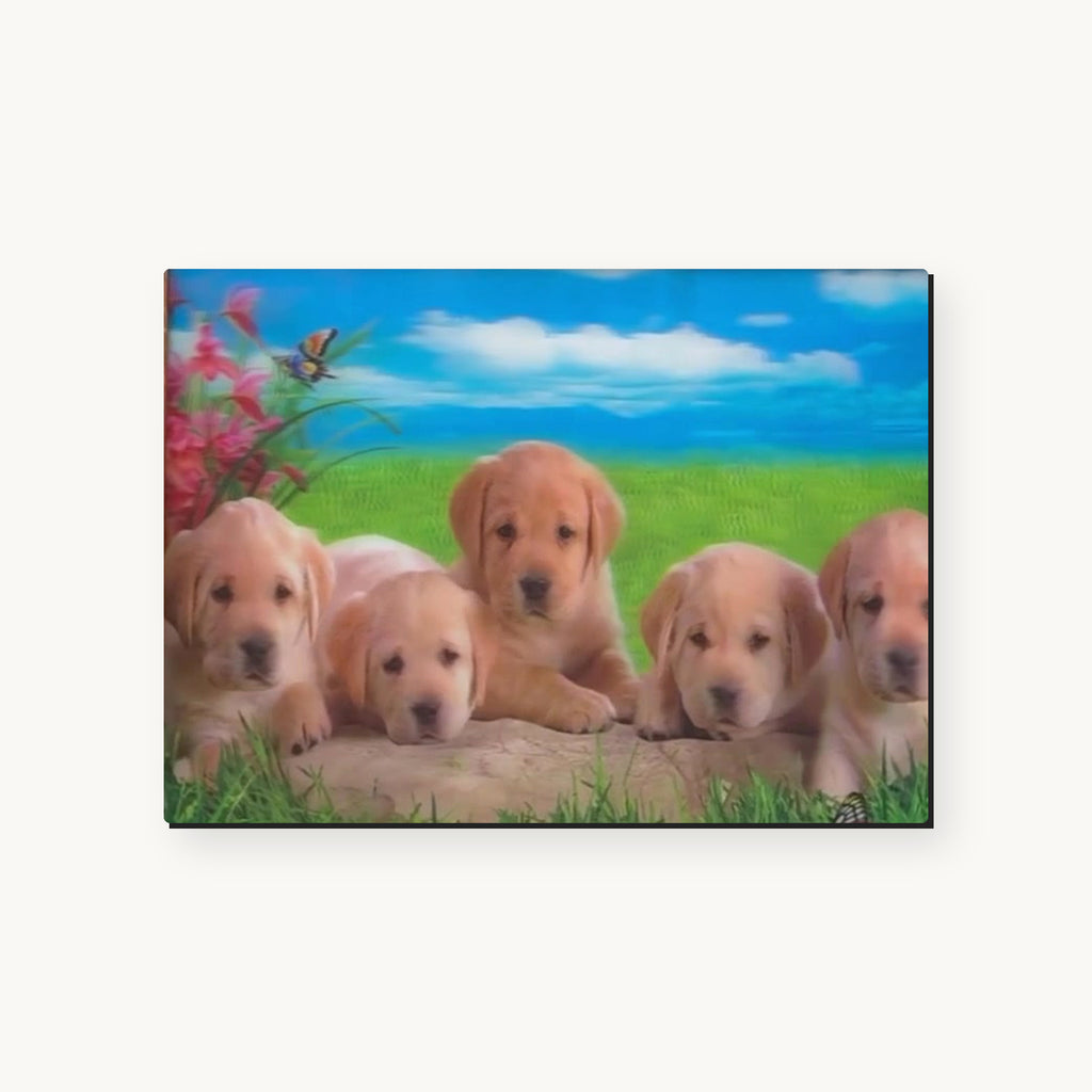 Golden Retriever Puppies – 3D Lenticular Art