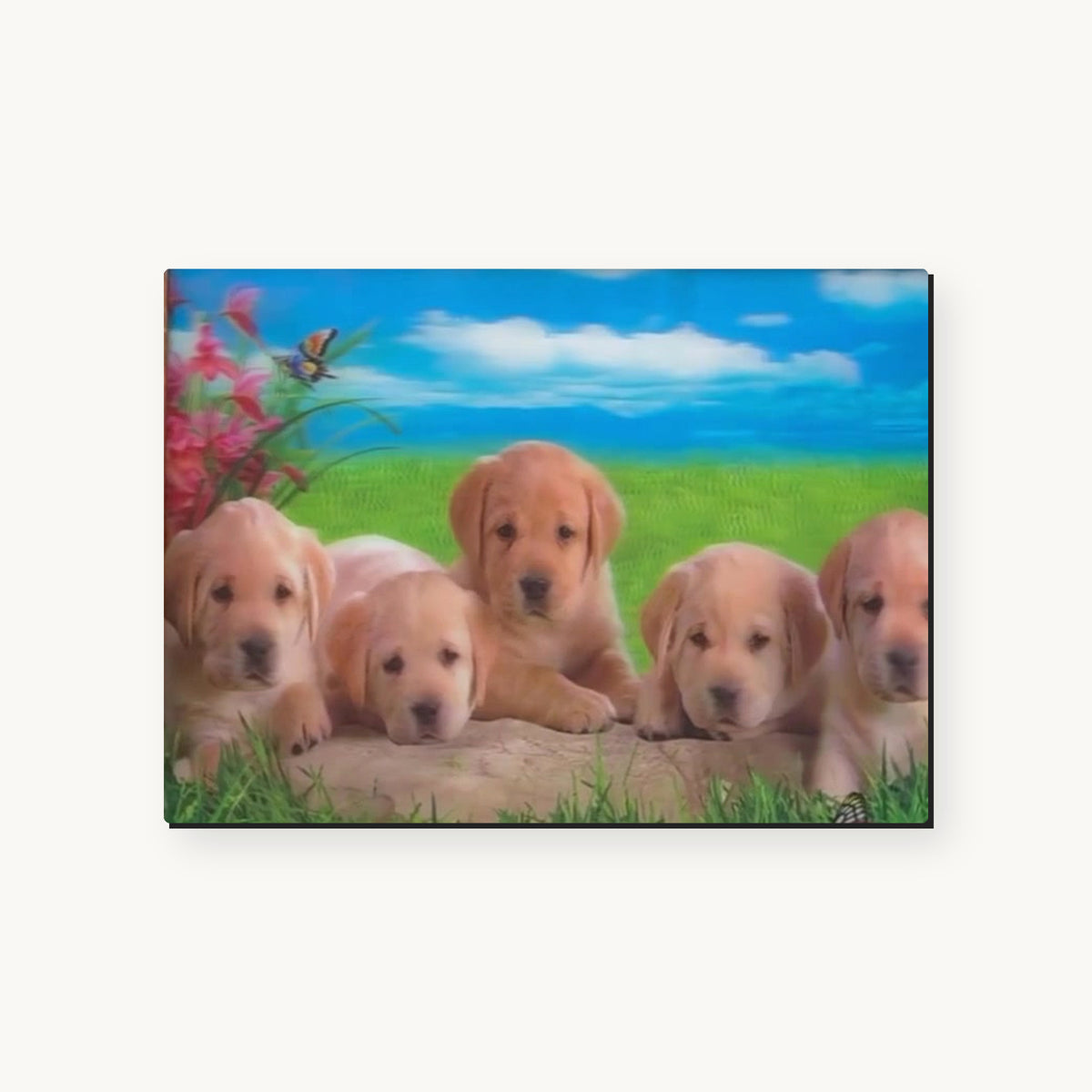 Golden Retriever Puppies – 3D Lenticular Art