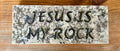 Jesus Is My Rock light granite plaque handcrafted engraved stone