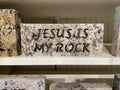 Jesus Is My Rock granite stone handcrafted engraved stone