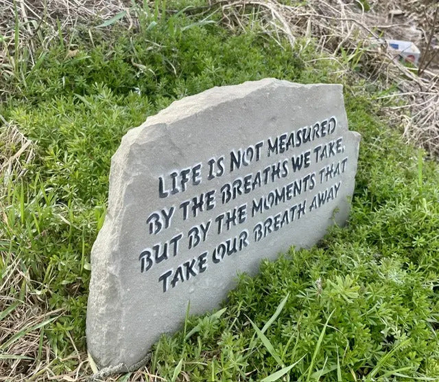 Life's moments remembrance stone handcrafted engraved stone
