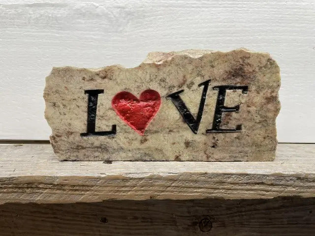 Love polished granite gift handcrafted engraved stone