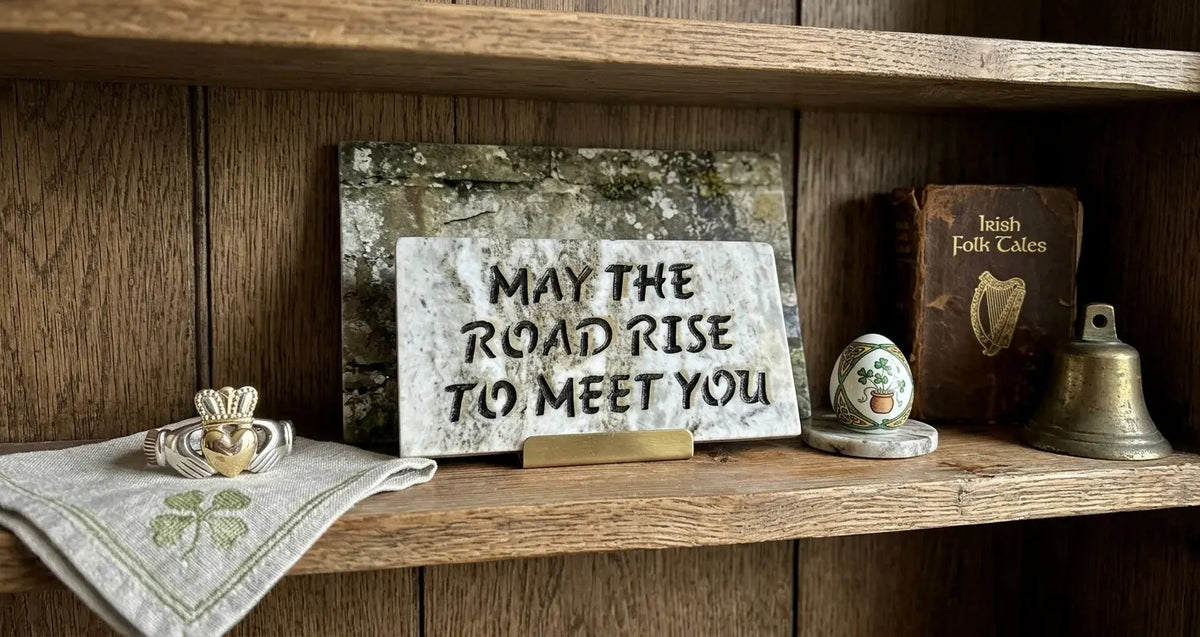 May the Road Rise granite plaque handcrafted engraved stone