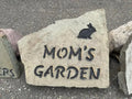 Mom's Garden rabbit stone handcrafted engraved stone