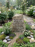 No Farewell Words fieldstone memorial handcrafted engraved stone