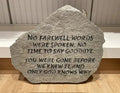 No Farewell Words memorial stone handcrafted engraved stone