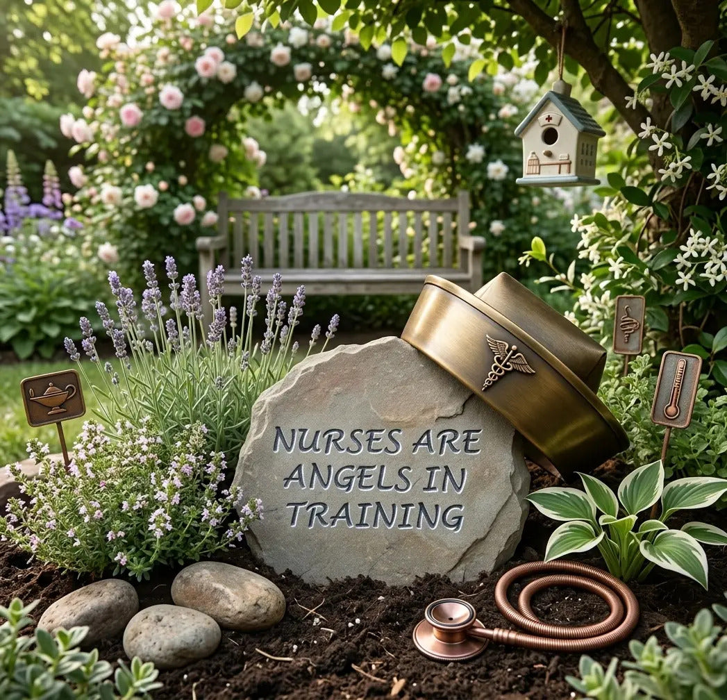 Nurses Are Angels gift stone handcrafted engraved stone