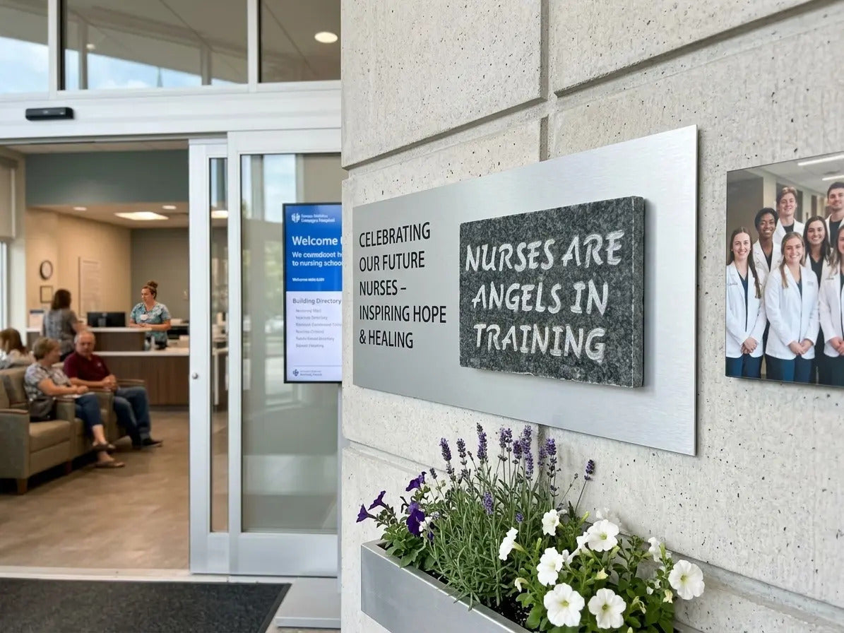 Nurses Are Angels granite plaque handcrafted engraved stone