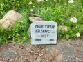 One True Friend memorial stone handcrafted engraved stone