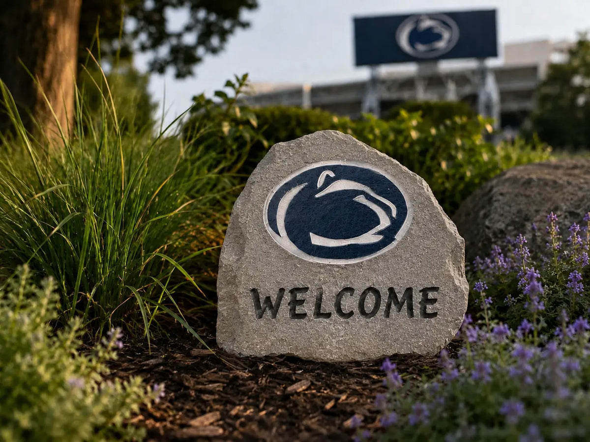 Penn State welcome stone handcrafted engraved stone