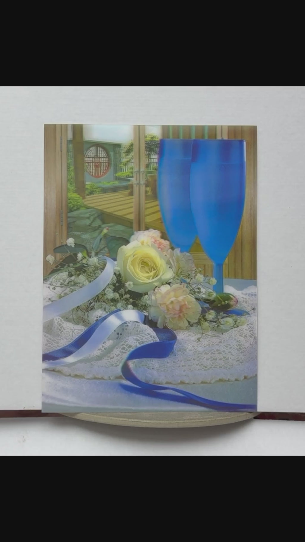 Blue Champagne Celebration – 3D Lenticular Art
