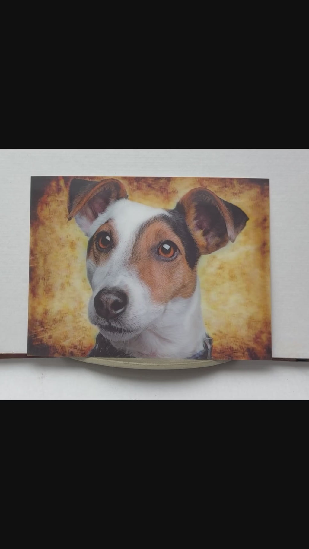Brown-and-White Terrier Portrait – 3D Lenticular Art