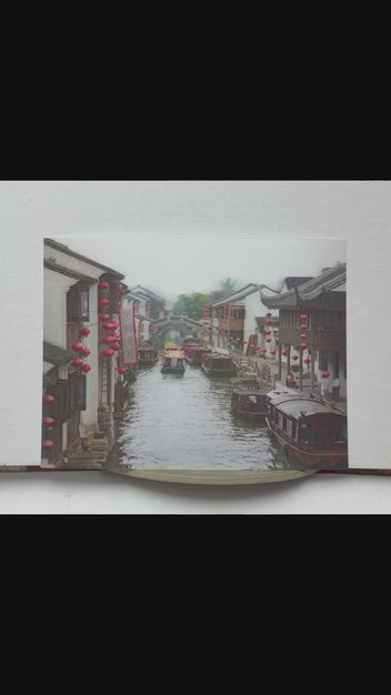 Chinese Water Town Canal 3D lenticular artwork preview